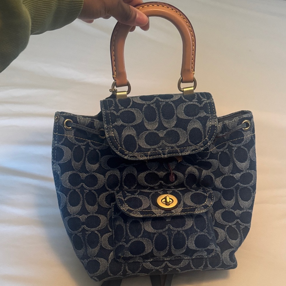 Coach Navy Patterned Women's Backpack - image 1